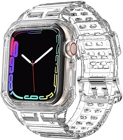 XYF תואם ל- Apple Watch Ultra Band 49 ממ 45 ממ 44 ממ 42 ממ 41 ממ 40 ממ 38 ממ עם מקרה לגברים נשים, פס מקרים מחוספס ספורט עמיד לזעזועים עבור IWatch SE סדרה 8 7 6 5 4 3 2 1