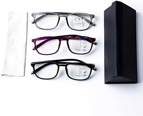משקפי קריאה מולטיפוקליים פרוגרסיביים לנשים וגברים, קוראי מולטיפוקוס דו -פוקלים אור כחול חוסם משקפיים קלים