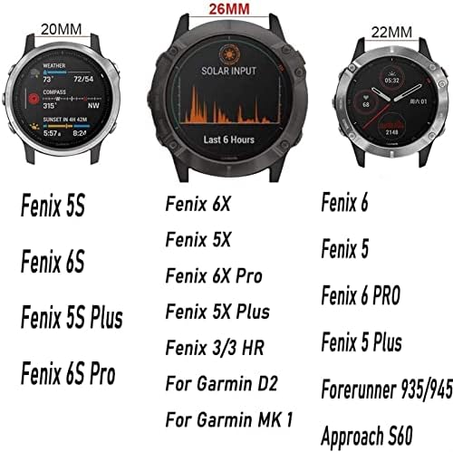 Ienyu נירוסטה 26 ממ 22 ממ מהיר שחרור מהיר של שחרור שורש כף היד עבור Garmin Fenix ​​6 6x Pro 5x 5 פלוס 3 שעות שעון רצועת EasyFit