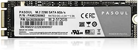 PASOUL SSD 512GB SATA M.2 2280 6GB/S תואם 3D TLC MAX קרא 530MB/S כתוב 500MB PAM2280M2-512