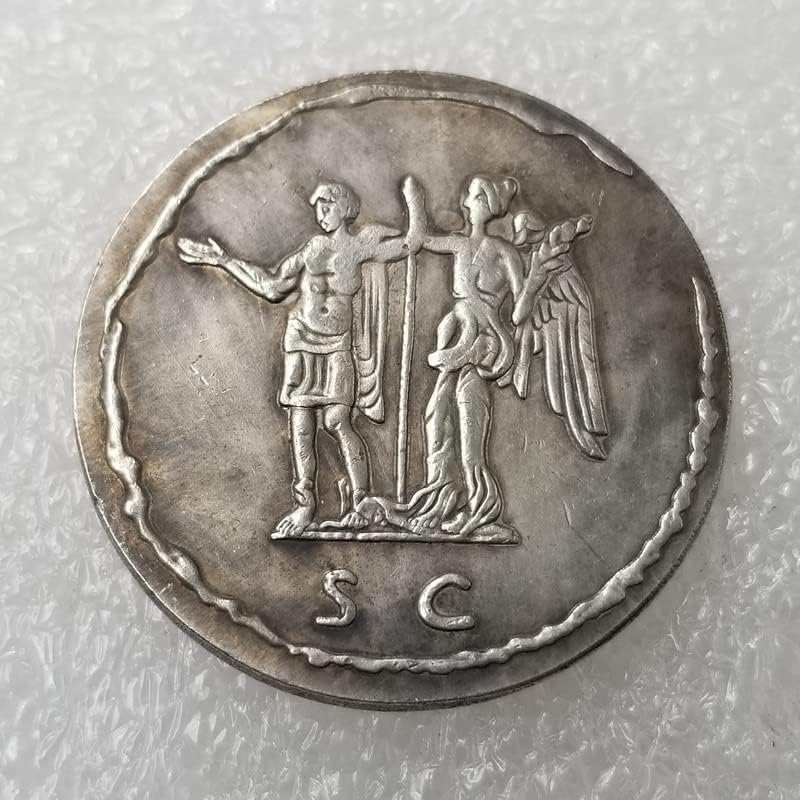 מלאכות עתיקות מטבע רומאי נחושת כסף מצופה כסף מיושן כסף כסף סבב 3430