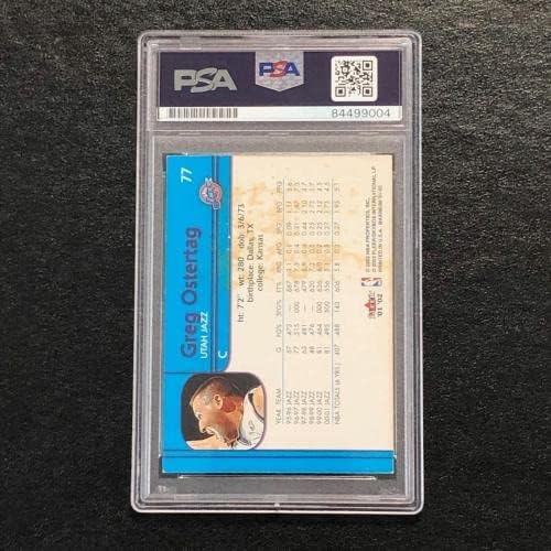 2001-02 Fleer מקסימום 77 גרג אוסטרטאג חתום כרטיס Auto PSA ג'אז מכובד - כרטיסי טירון של כדורסל