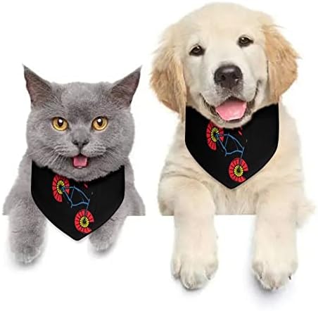 דגל קולורדו וכלב אופניים בנדנה מתכווננת צווארון חיות מחמד צעיף משולש חמוד קרכיט לחתולי כלבים