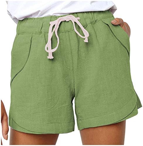 2023 מכנסי קיץ של נשים קצרות מזדמנים מותניים גבוהים רופפים כושר מכנסי כושר מכנסיים קצרים דפוס פס פס קלים חוף חוף תלבושות חופשה
