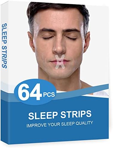 64 חתיכות רצועות שינה לפחות נשימה בפה, קלטת פה שינה לשיפור איכות השינה שלך, קלטת נשימה בפה לנשימה טובה יותר של אף והקלה על נחירות מיידיות