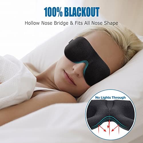 חבילת מסכת שינה של 3, שדרוג חסימת אור 3 מסכות עיניים לשינה, צדדים דקים במיוחד לשינה צדדית, כיסוי עיניים לגברים נשים