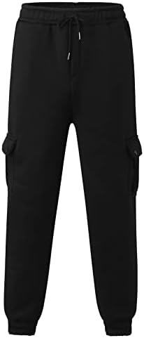 מכנסי מכנסי Sezcxlgg מכנסיים מכנסיים מזדמנים עם ספורט רוכסן מגרש מכנסי גברים באמצע המותניים של מכנסי גברים