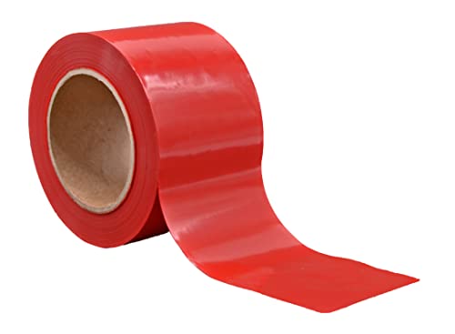 WOD BRC-RNP קלטת דמקה אדומה של BRC-RNP-3 אינץ 'x 200 רגל צבע בהיר שאינו דבק לנראות ובטיחות גבוהה בסביבת עבודה, בנייה, שבילים, אזורים מסוכנים וקישוט מסיבות.