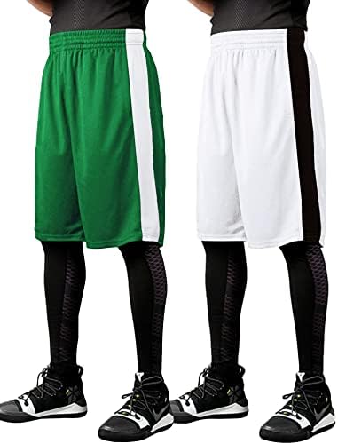 מכנסי כדורסל של קואופנדי לגברים עם שני מכנסי כדורסל בגברים, אימון רשת יבש, מכנסיים קצרים של מכנסי ביצועים אתלטים פעילים עם כיסים